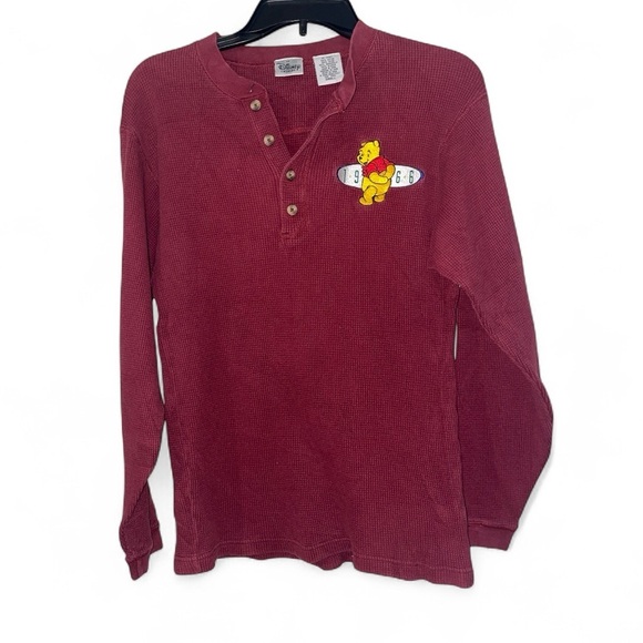 Walt Disney Tops - 90s Vintage POOH Thermal Shirt Embroidered Winnie